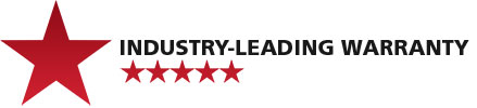 Industry-leading warranty badge